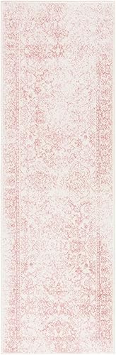 Miniatura 3 de Safavieh colección Adirondack - Alfombra de pasillo, 2 pies 6 pulg x 8 pies, marfil y rosa, diseño oriental desgastado, no desprende pelusa, fácil