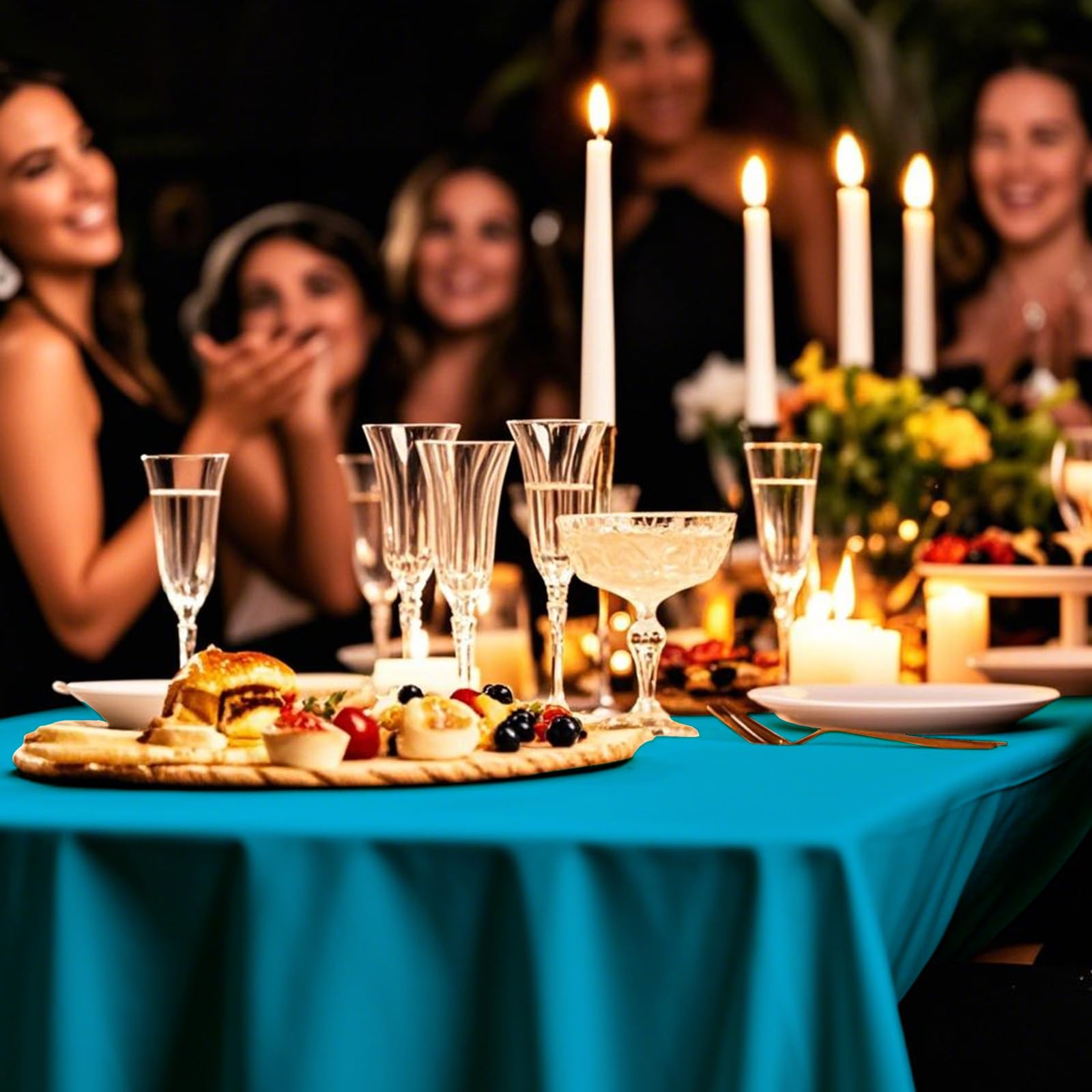 Rollo de mantel de plástico de 54 pulgadas x 160 pies con caja cortadora, manteles de plástico cortados a medida para fiestas, cumpleaños, rollo de mantel desechable para mesas de todas las formas