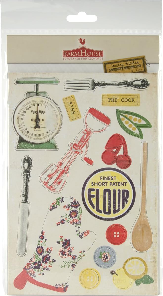 Farm House Country Kitchen Self-Adhesive Chipboard 6"X9" 2/Pkg-from Scratch