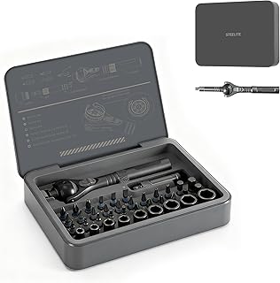 STEELITE 40 in 1 Ratchet Screwdriver Set with Detachable Handle, 180° Ratchet Head, Magnetic Tool Kit with Case for Computer, Electronics Repair, Ideal for Home, DIY, and Maintenance