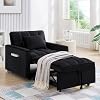 Antetek Sleeper Sofa Chair Bed, Convertible Velvet Single Pull Out Sofa Chair, Modern Tufted Living Room Reading Chair with Adjustable Backrest/Pillow for Small Spaces Apartment, Office, Beige