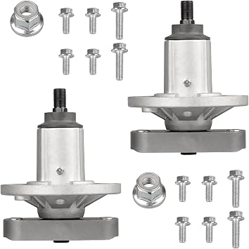 GY20050 Spindle Fit for John Dee re L100 L110 L120 Mower - Spindle with Grease Fitting Fit for John Dee re L107 L108 L118 L130 Lawn Mower with 42" 48" Deck, Replace GY20785, 2 Pack