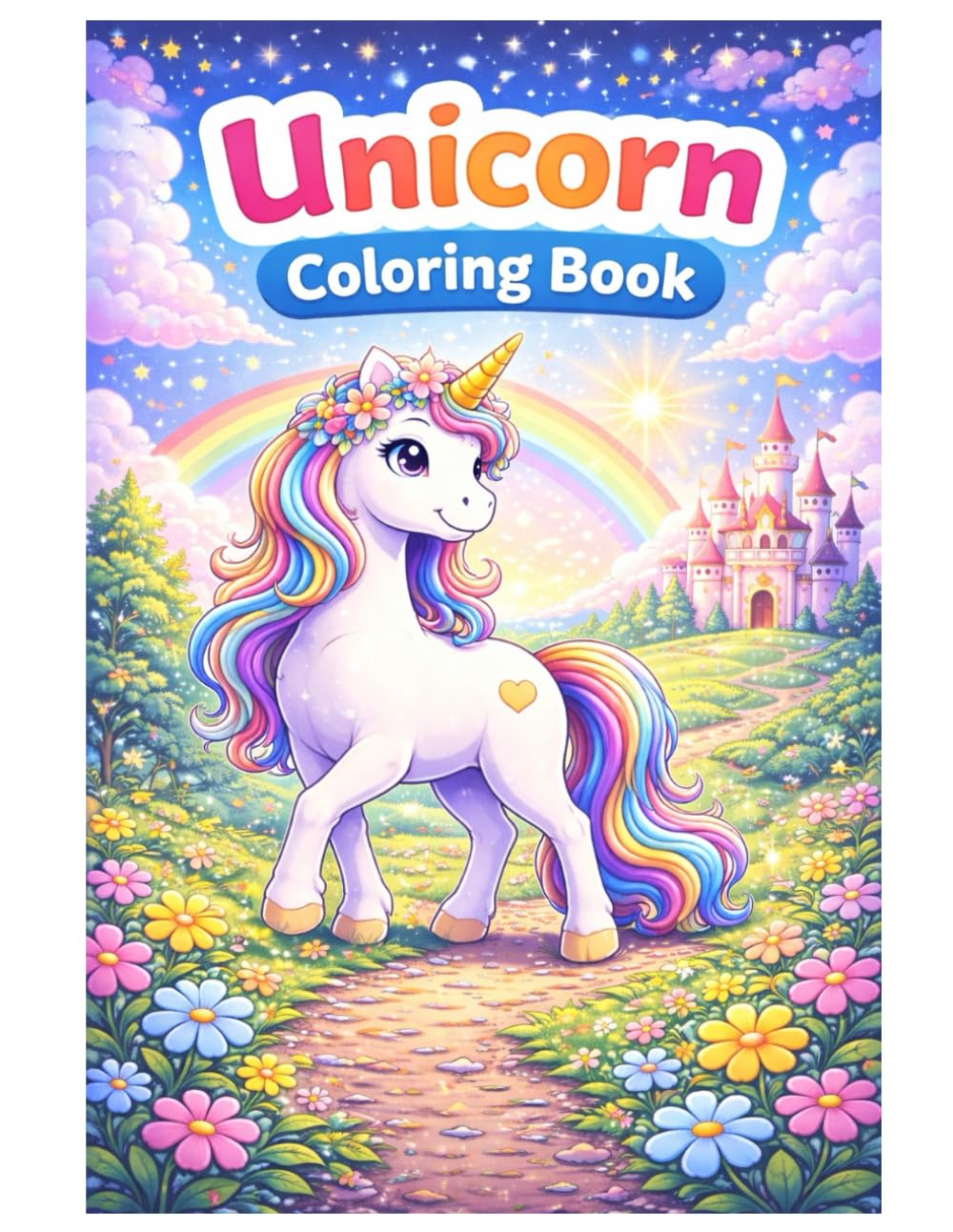Unicorn Coloring Book: Cute Unicorn Illustrations for Kids, Teens, and Adults