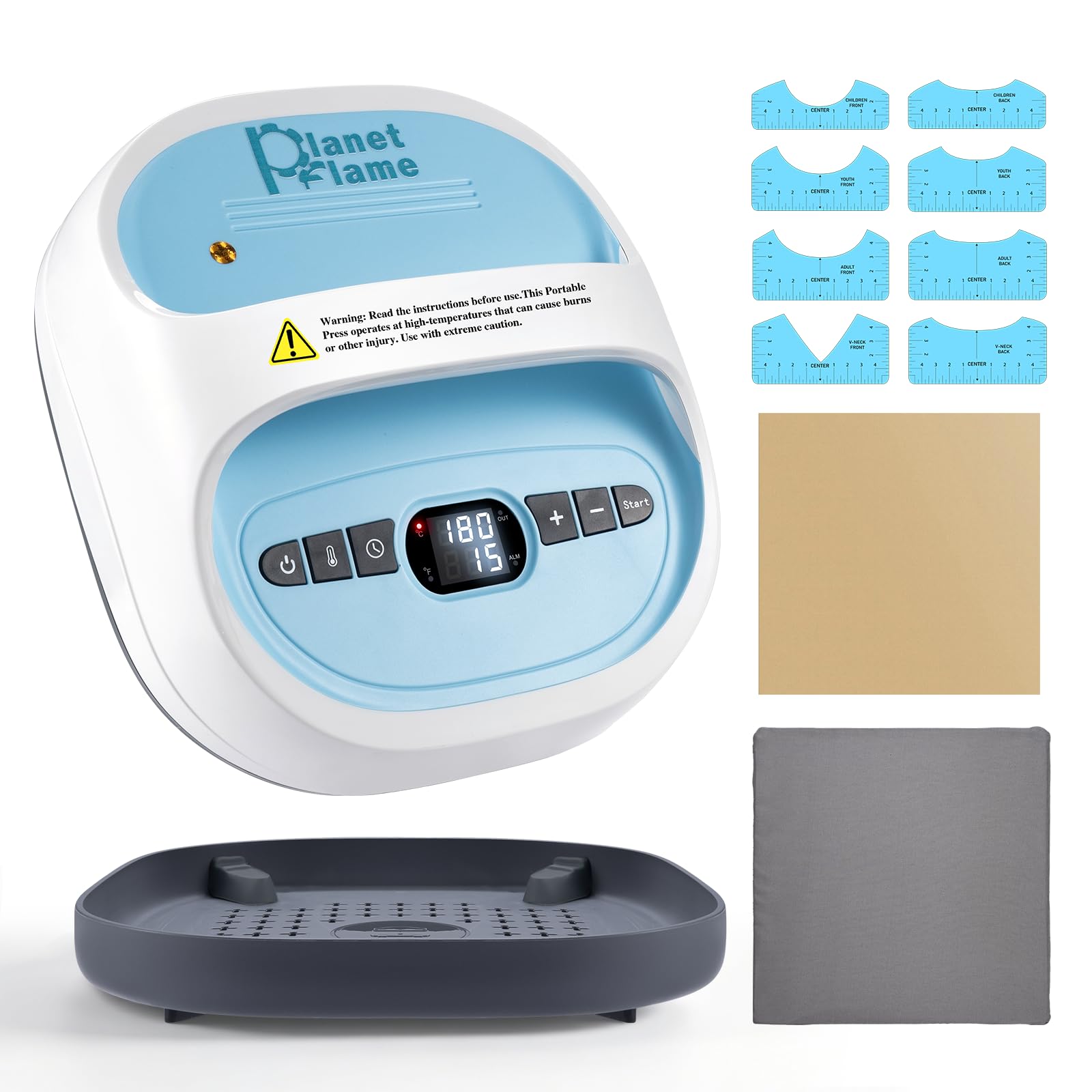 8.3X9.7 Portable Heat Press Machine for T Shirts with Heat Mat