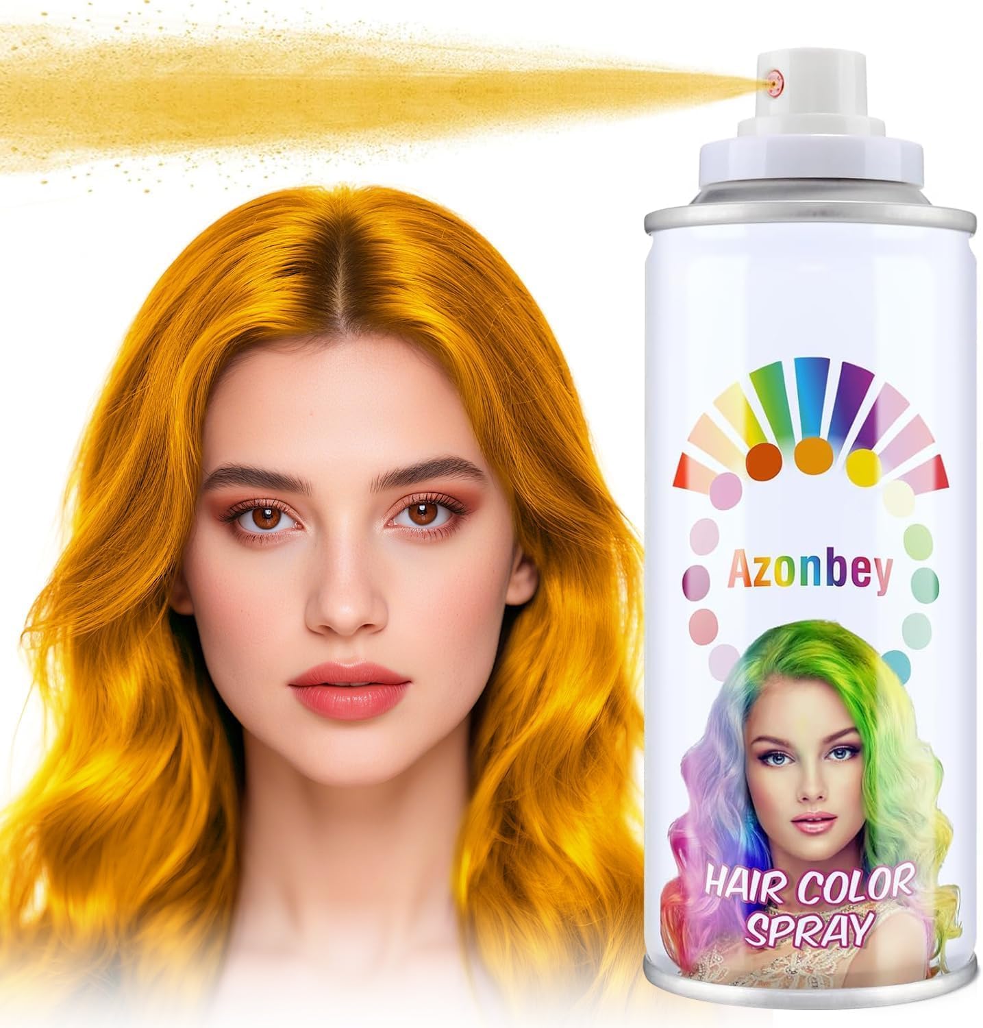 Gold Hair Spray,Temporary Hair Color Spray for Women Men,Washable Hairspray,Colored Hair Spray,Color Hairspray for Halloween,Party,Cosplay,Christmas Day(#Gold)