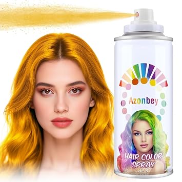 Gold Hair Spray,Temporary Hair Color Spray for Women Men,Washable Hairspray,Colored Hair Spray,Color Hairspray for Halloween,Party,Cosplay,Christmas Day#Gold