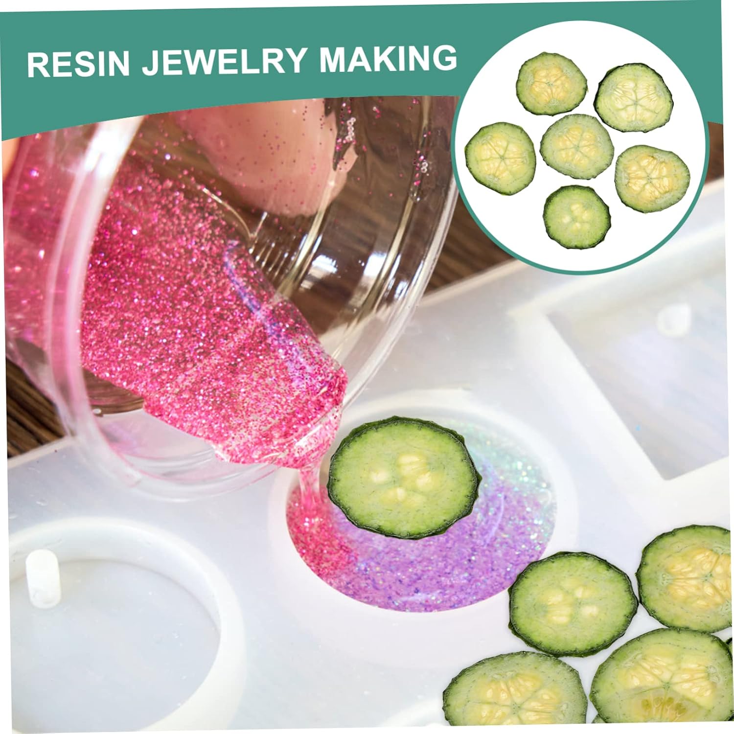 Mobestech 12pcs Dried Pressed Cucumber Slices for DIY Crafts Accessories Safe Natural Vegetable Material for Resin Decor Soap Ornaments Nail Art and Home Decoration