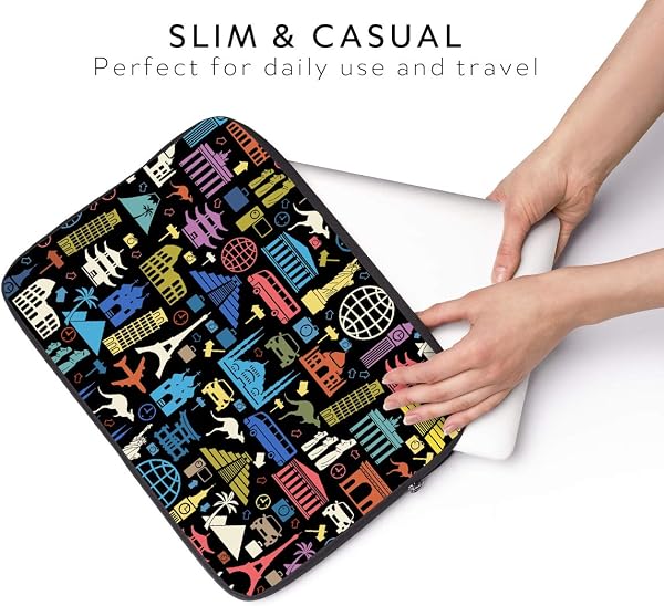 SIDORENKO 15-15.6 Pollici Custodia Notebook - Borsa per Laptop in Neoprene -Borsa per Laptop in Neoprene, Custodia per Computer PC Sleeve Cover - 42 Disegni da Scegliere, Multicolore - 5