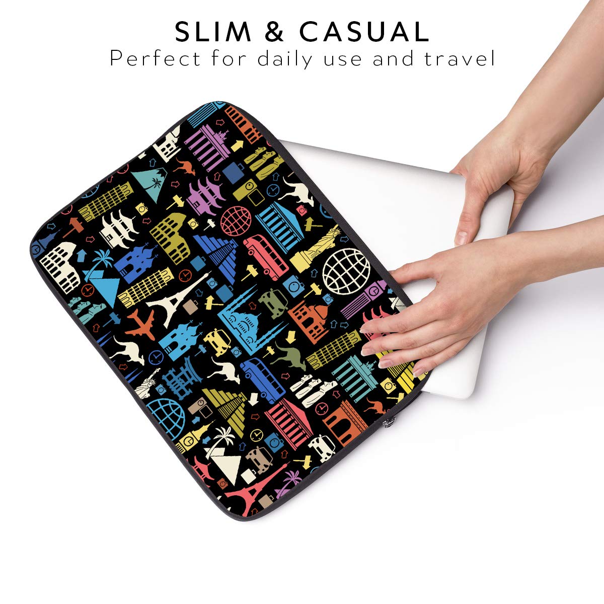 Custodia Per Laptop In Neoprene 11,6-12,1 Pollici – Borsa Antiurto Con Motivo Basket, Impermeabile, Con Doppia Cerniera, Per Notebook E Chromebook