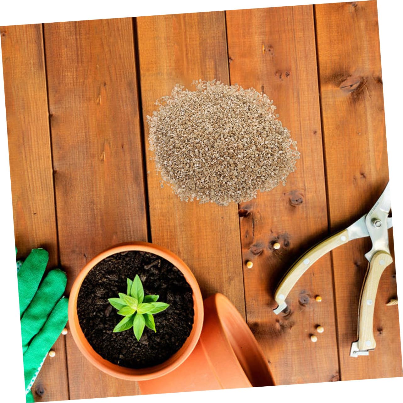 TOYANDONA Feines Vermiculit für Gartenbau 5l, 1 Sack, Braun