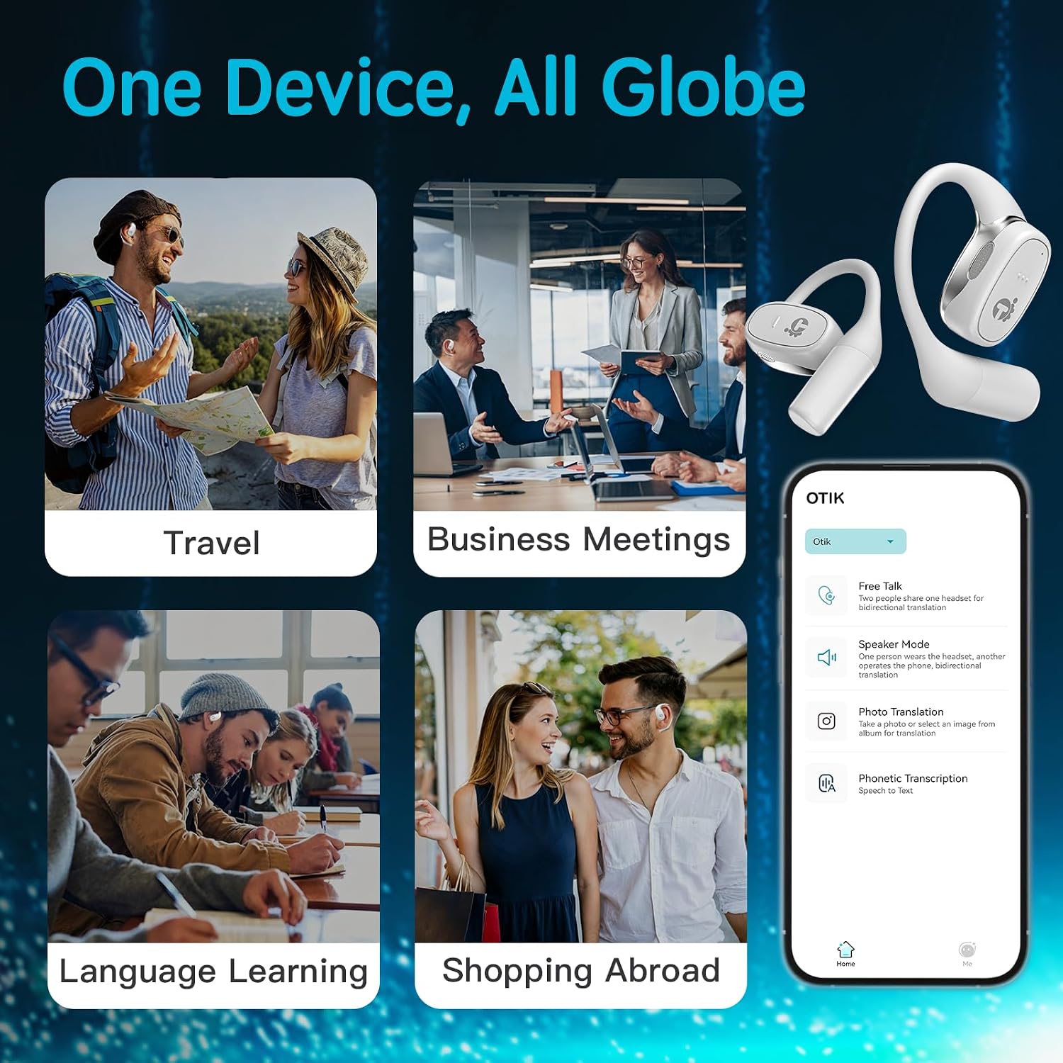 Otik AI Translation Earbuds, 145 Languages, Real-Time for Travel & Business image 4
