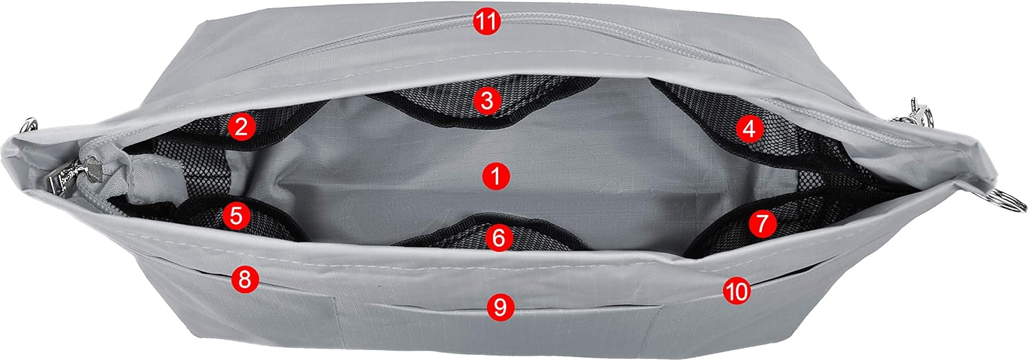 Vercord Handbag Purse Tote Pocketbook Organizer Insert Zipper Closure 11 Pockets 3 Sizes Many Colors image 4