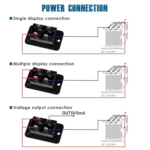 Miniatura 7 de Runleader - Indicador de batería LED de 12 V, 24 V, 36 V, 48 V, medidor de capacidad de batería, monitor de carga y descarga de batería para carrito