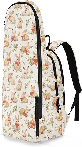 Miniatura 2 de Tenni - Bolsa de raqueta de bádminton ligera de dibujos animados lindos conejos pequeños, lazo rojo, accesorios deportivos mochila para tenis,