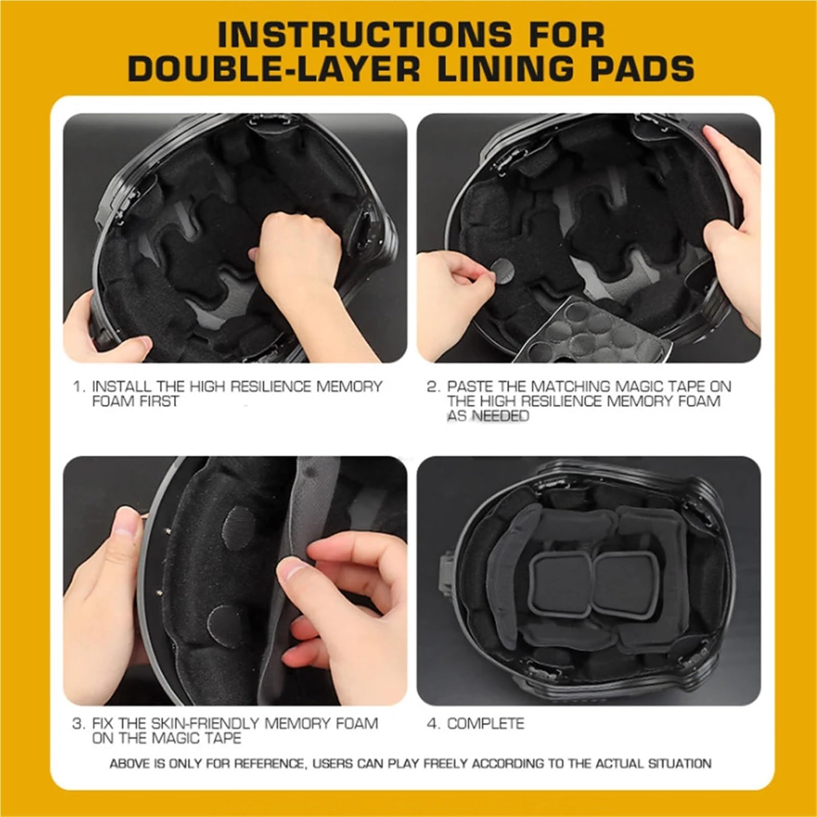 Universal Helm Pad Doppel-Schicht Innenfutter Memory Schwamm Puffer Pads for Airsoft Paintball Motorrad Reiten Helm Ausrüstung