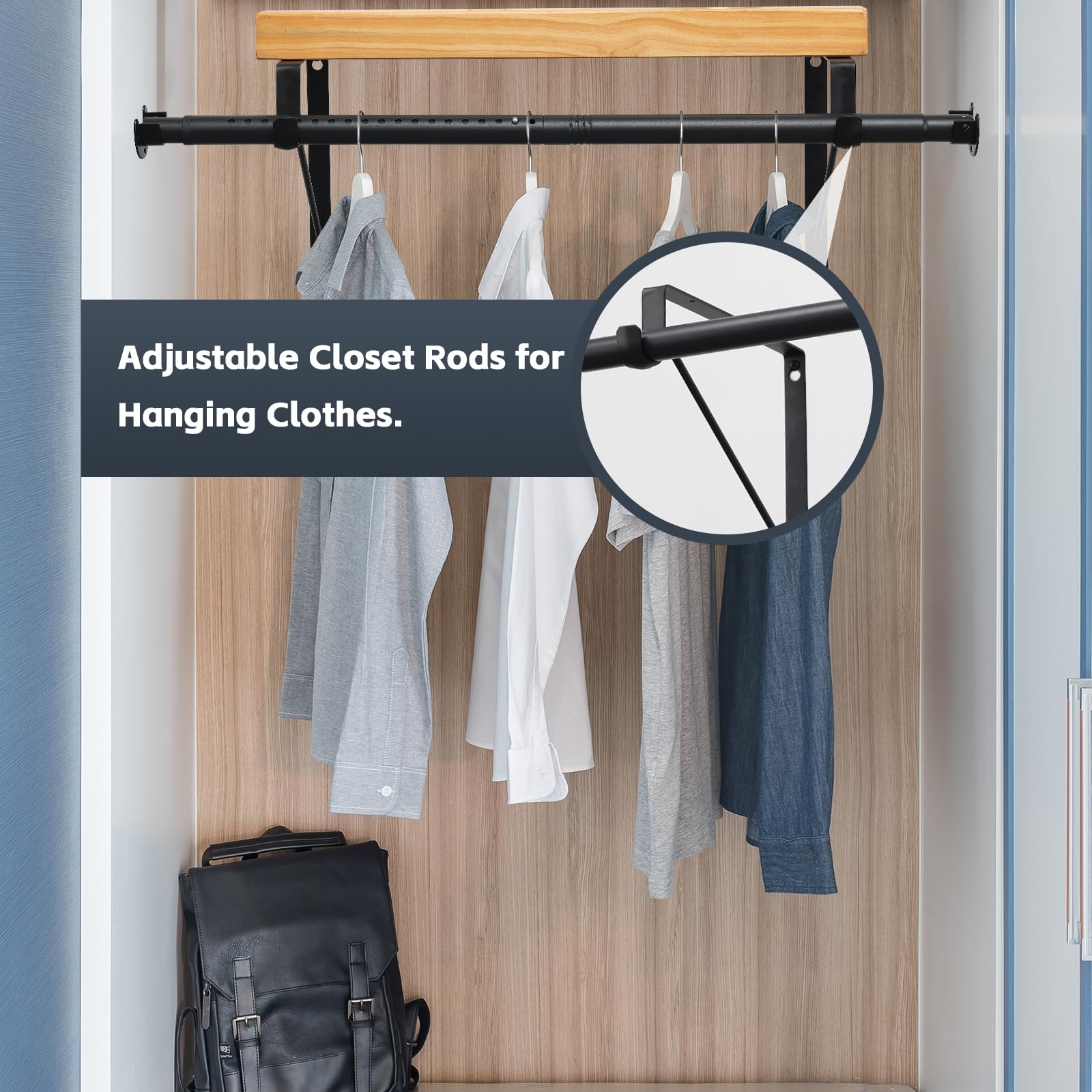 Snapklik.com : Closet Rod Bracket, 16 To 97 Inch Adjustable Closet Rod