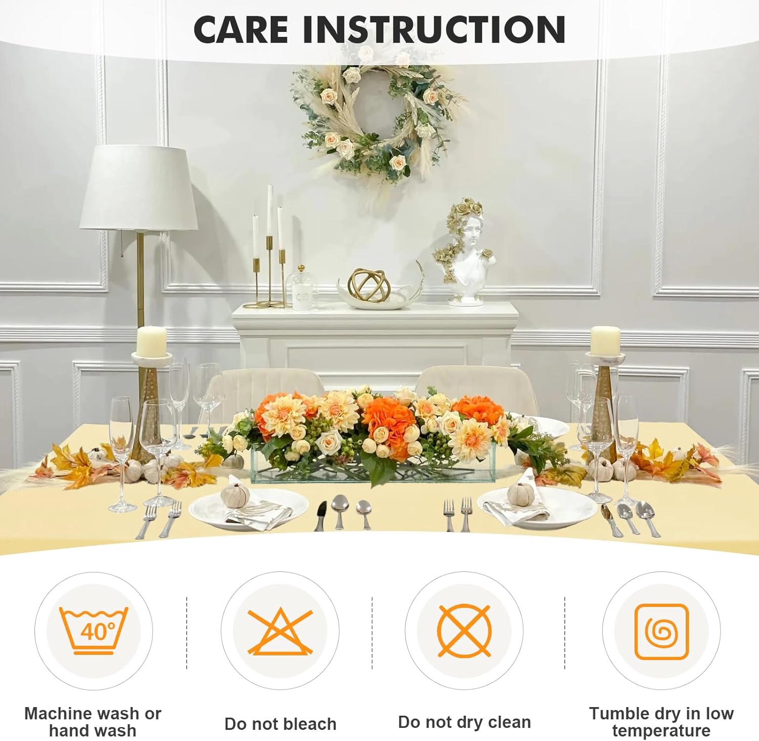 2 Pack 4 Ft Beige Table Cover Fitted Rectangular Tablecloth Stretchable Fabric Table Cloth 4 ft Wrinkle-Free for Party Tradeshows Banquet Weddings Cocktail