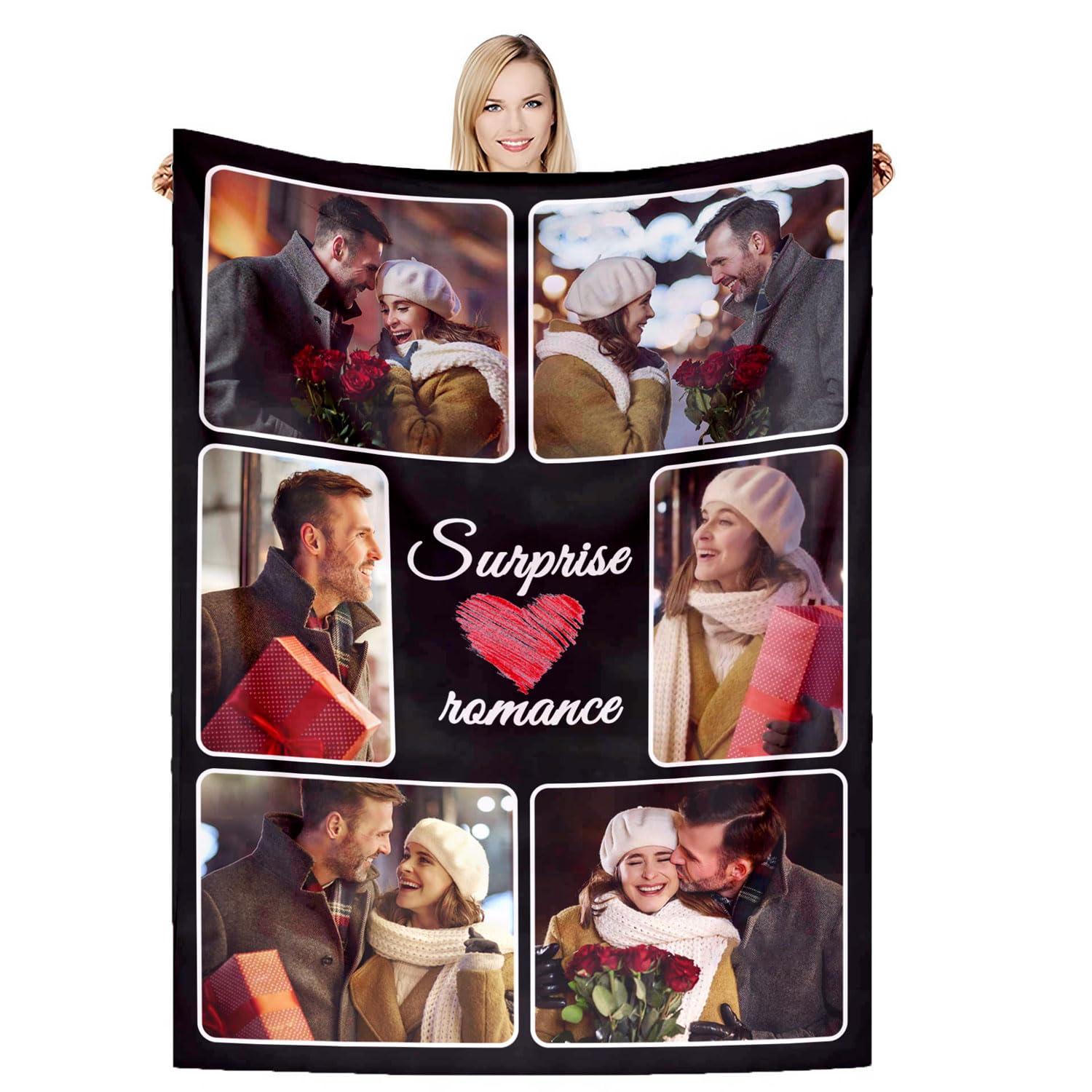 DSSHENGDS Best Mum Gifts，Personalised Blankets For Birthday，Personalised Couples Blanket，Personalised Photo Gifts For Mum Girlfriend Her Him Anniversary Christmas-F-180 * 200CM