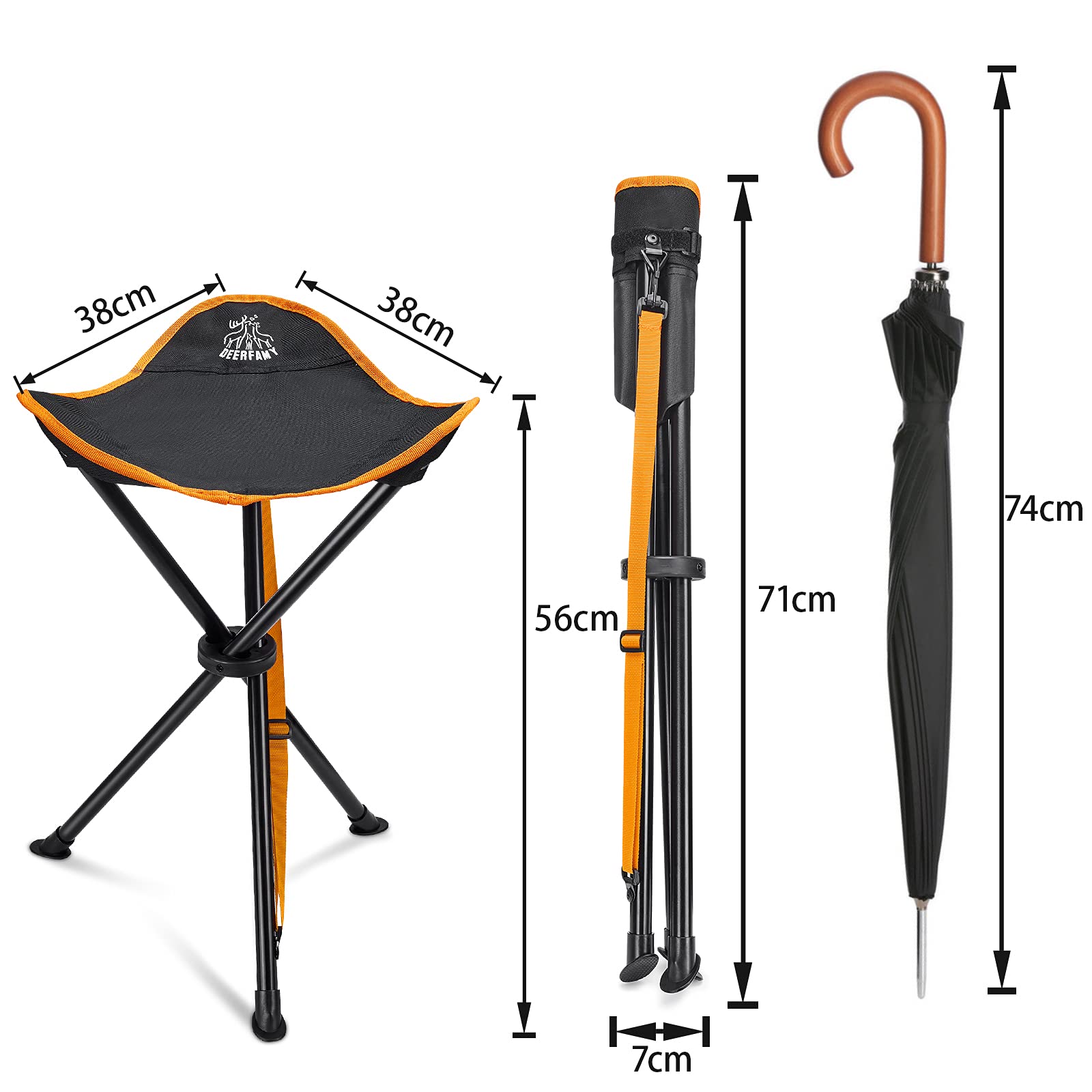 Amazon.co.jp: DEERFAMY アウトドア チェア コンパクト 軽量 2脚