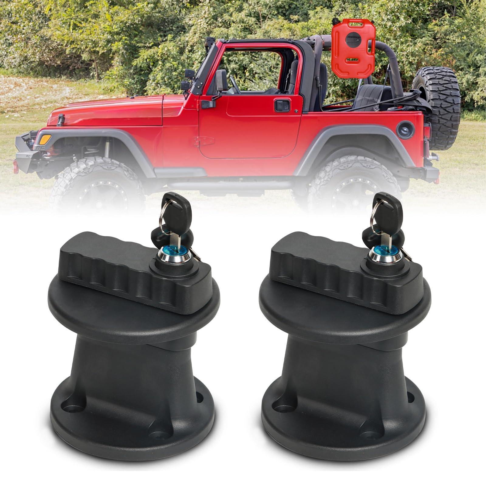 UTVJATV 2PCS Gas Can Mount Lock + Keys Fit for 10L/2.6 Gallon Gas Can on UTV ATV Off-Road Cars Motorcycle