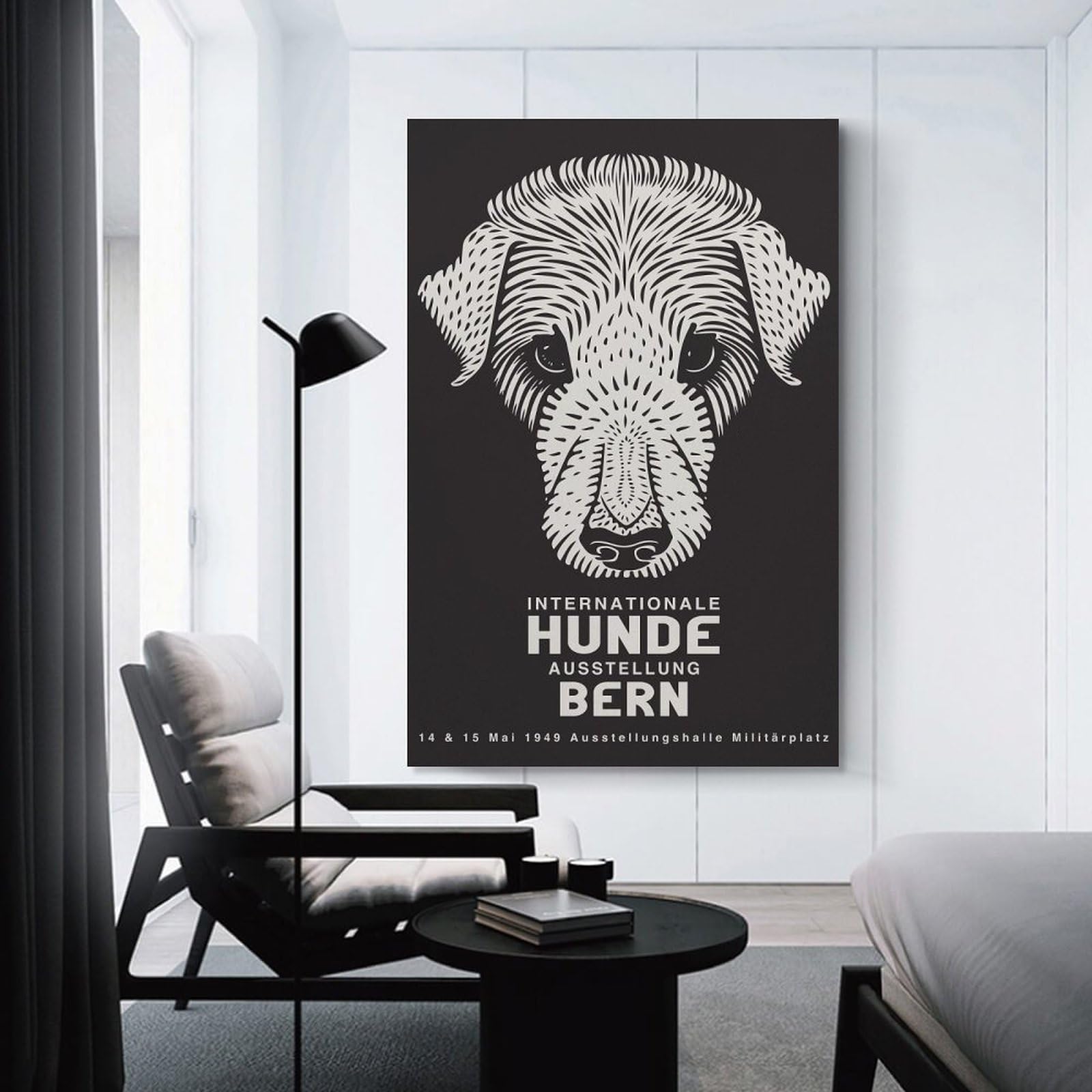 Junmoney Room Decor Wall Art Hunde Austellung Bern, 20x30inch(50x75cm), for Hallway, Bedroom Or Modern Interiors, Gift Idea for Housewarming And Birthdays