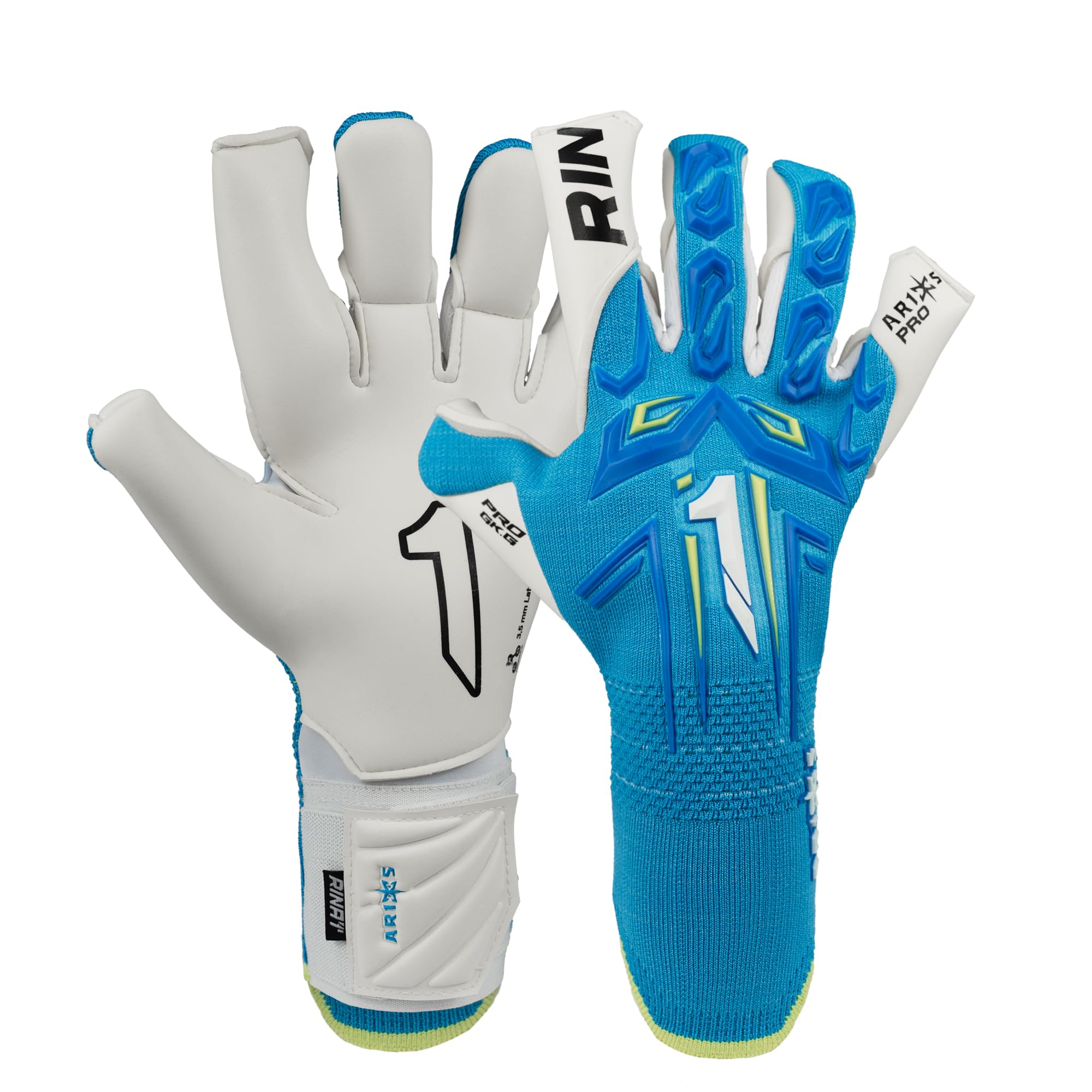 Rinat Aries X Pro Adult Goalkeeper Gloves, Blue, Size 11