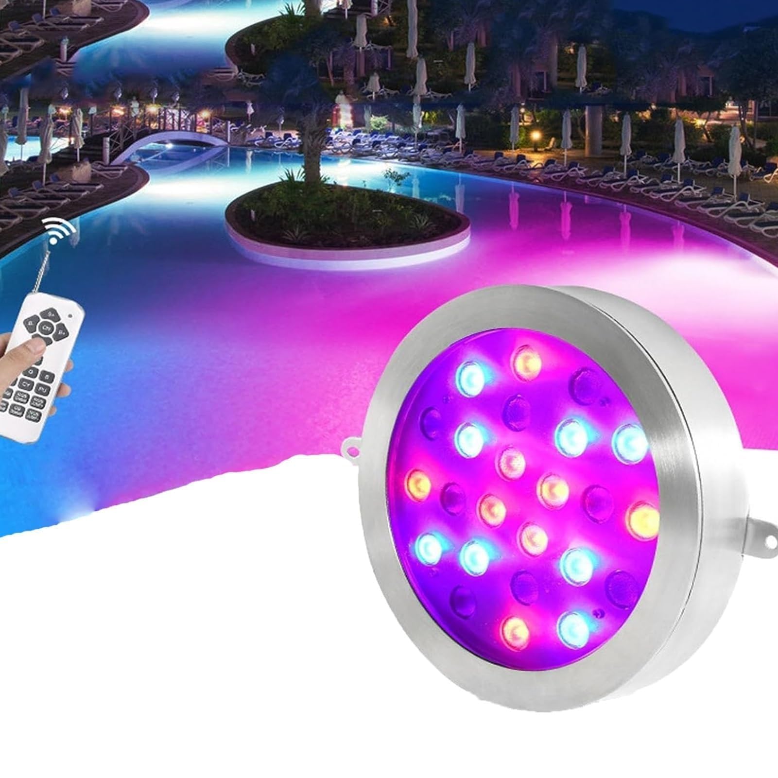 Reflektory, Oświetlenie basenowe LED 12/24 V, wodoodporne, IP68(18w(AC12V))