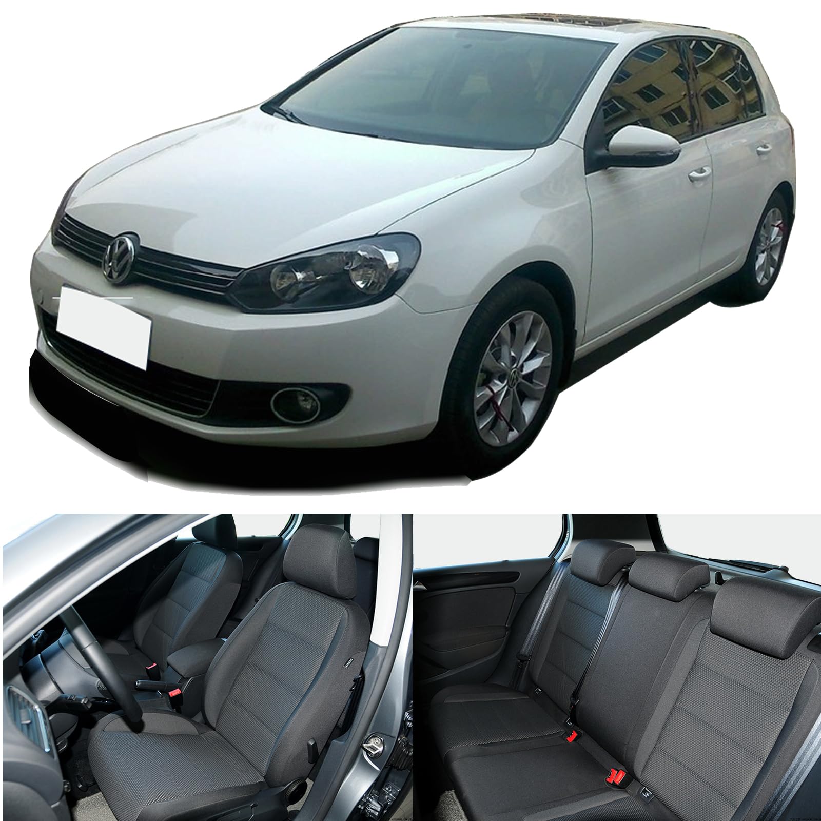 Wasserdicht Autositzbezüge Komplettes Set, Universell Passend Für VW Golf 1 2 3 4 5 6 2002-2013 (Für Golf 5 6,Blau)