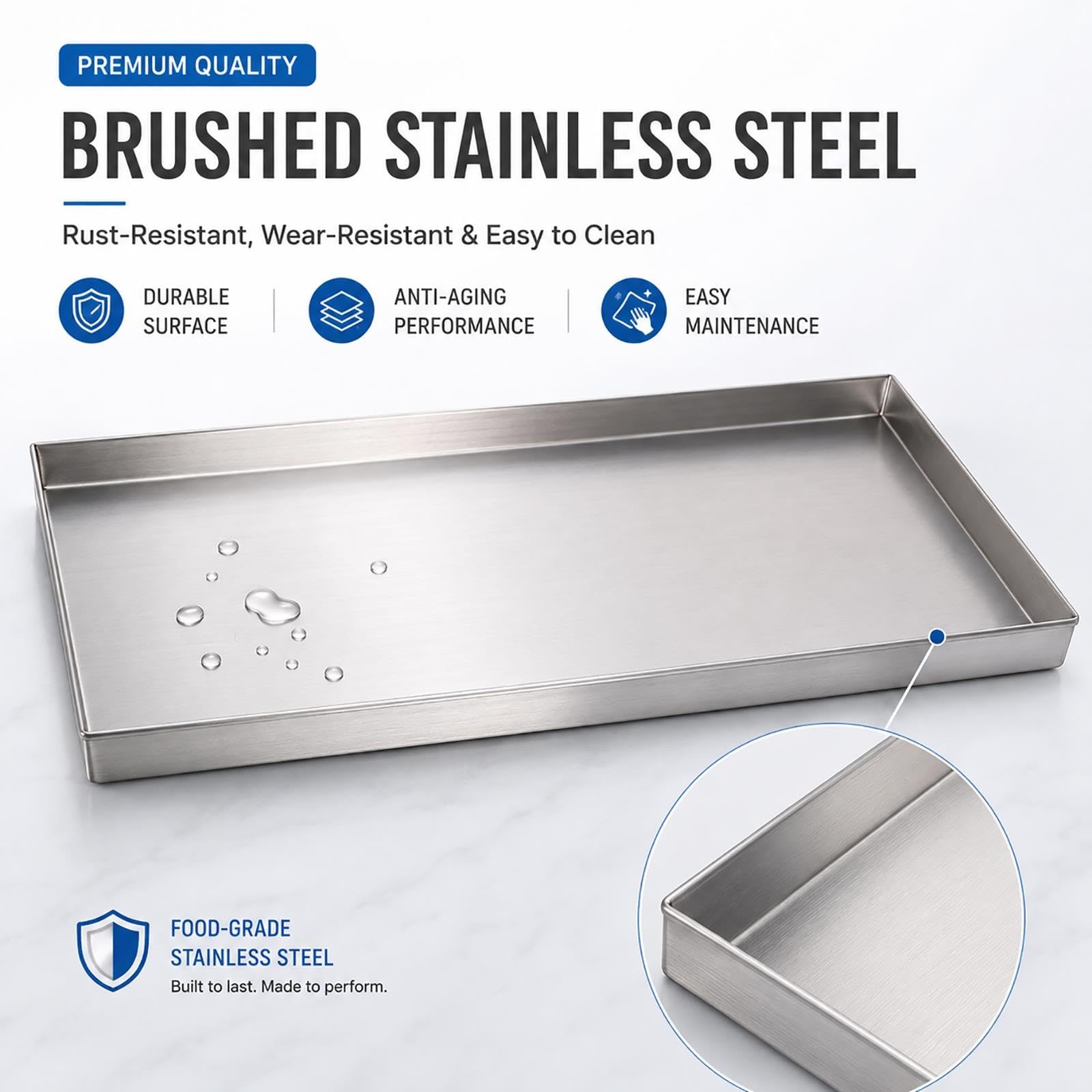 Vaschetta Inox Raccogli Liquidi, Vasca Raccolta Liquidi Anti Perdita