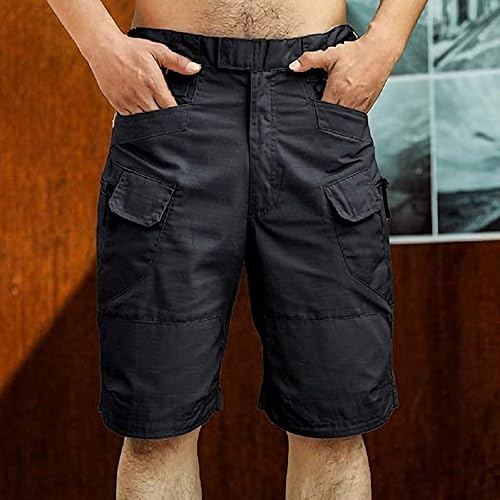 Miniatura 4 de Pantalones cortos tácticos para hombre, longitud hasta la rodilla, pantalones cortos militares de combate, impermeables, con múltiples bolsillos,