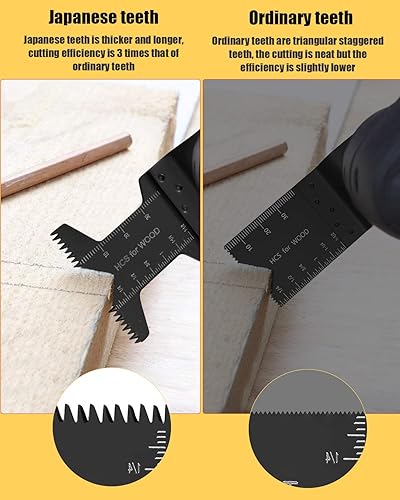 Miniatura 10 de Royars Paquete de 50 hojas de sierra multiherramienta bimetálicas oscilantes multiherramienta para Fein Multimaster Dremel Multi-Max Dewalt