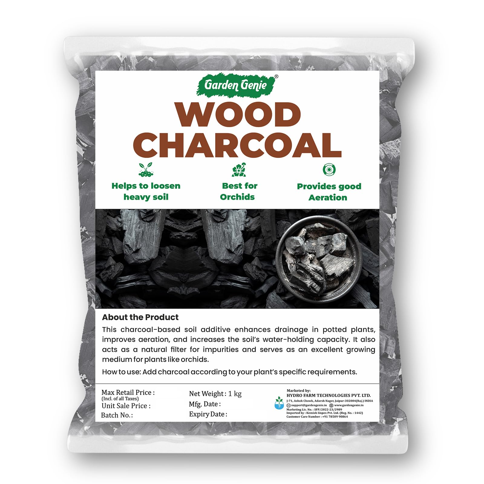 Garden Genie Wood Charcoal for Plants 1 Kg – Improves Drainage & Root Health, Best Potting Medium for Orchid, Succulents, Terrariums & Ornamental Plants-image-37