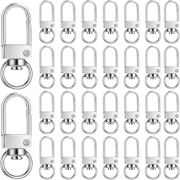 30Pcs Lobster Claw Clasps, Stainless Lobster Claw Clasps for Keychains, Silver Small Swivel Lobsters Claws for Purse, Keyrings, Bag, Connector, Jewelry, DIY Crafts