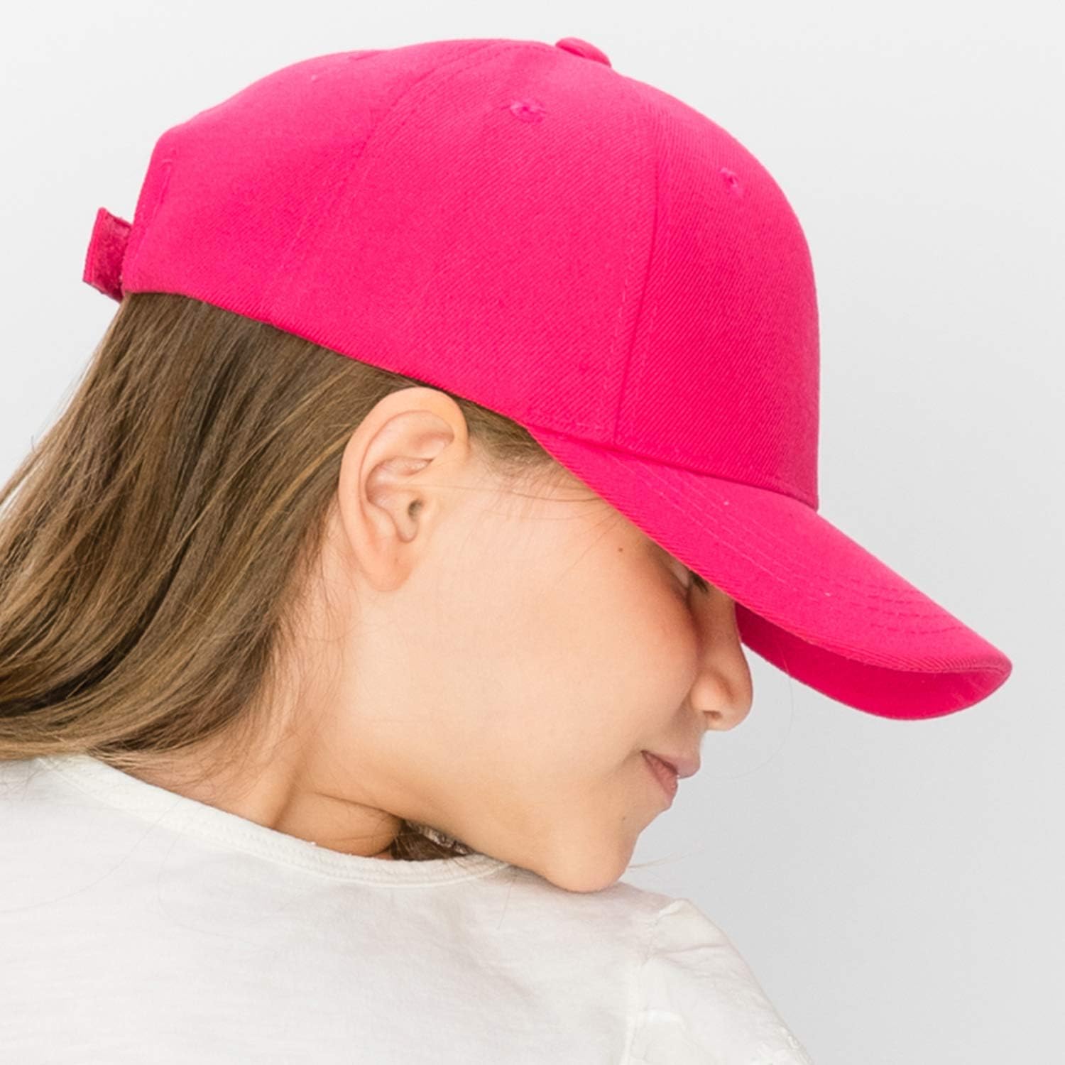 Trendy Apparel Shop Plain Youth Size Kid's Adjustable Structured Baseball Cap