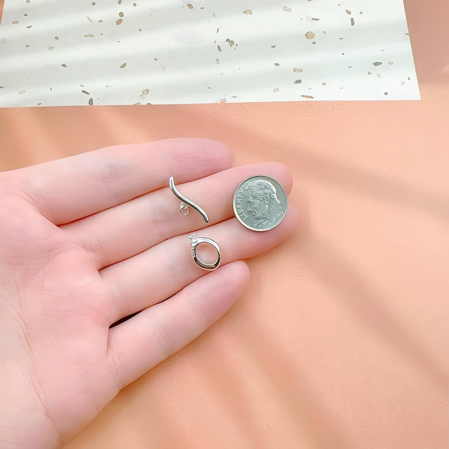 1 Set 925 Sterling Silver Toggle Clasps for Jewelry Making OT Clasp Bracelet Clasps and Closures T-Bar Closure Adjustable Connector for Jewelry Making - Image 3