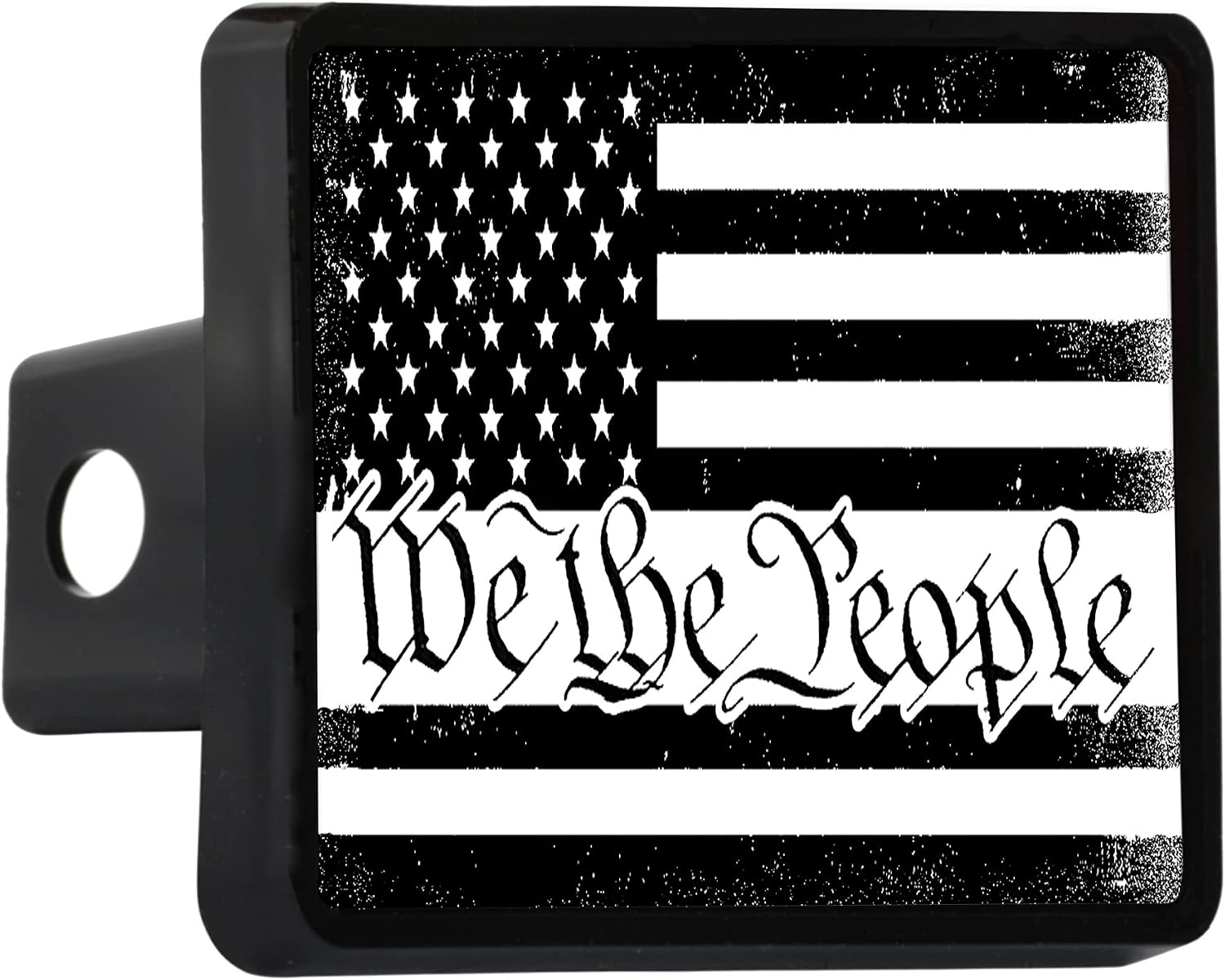 Rogue River Tactical USA American Flag Trailer Hitch Cover Plug US Patriotic Vintage Rustic Flag Constitution We The People