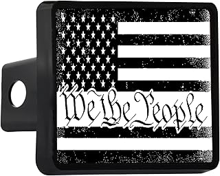 Rogue River Tactical USA American Flag Trailer Hitch Cover Plug US Patriotic Vintage Rustic Flag Constitution We The People