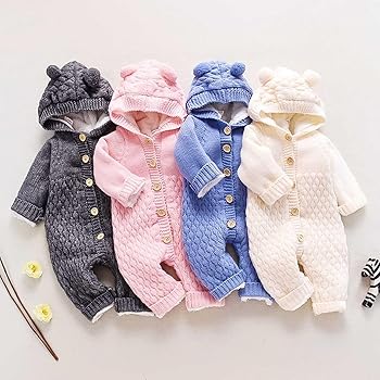 Babyromper, winteroutfit, met capuchon, sneeuwpak, jongens, meisjes Babyromper, winteroutfit, met capuchon, sneeuwpak, jongens, meisjes