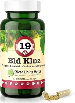 Silver Lining Herbs 19 BLD Klnz - Herbal Support for Normal Canine Blood Values - Helps Maintain Dogs Normal Blood Cell and Circulatory System Health - Natural Canine Health Support - 90 Capsules