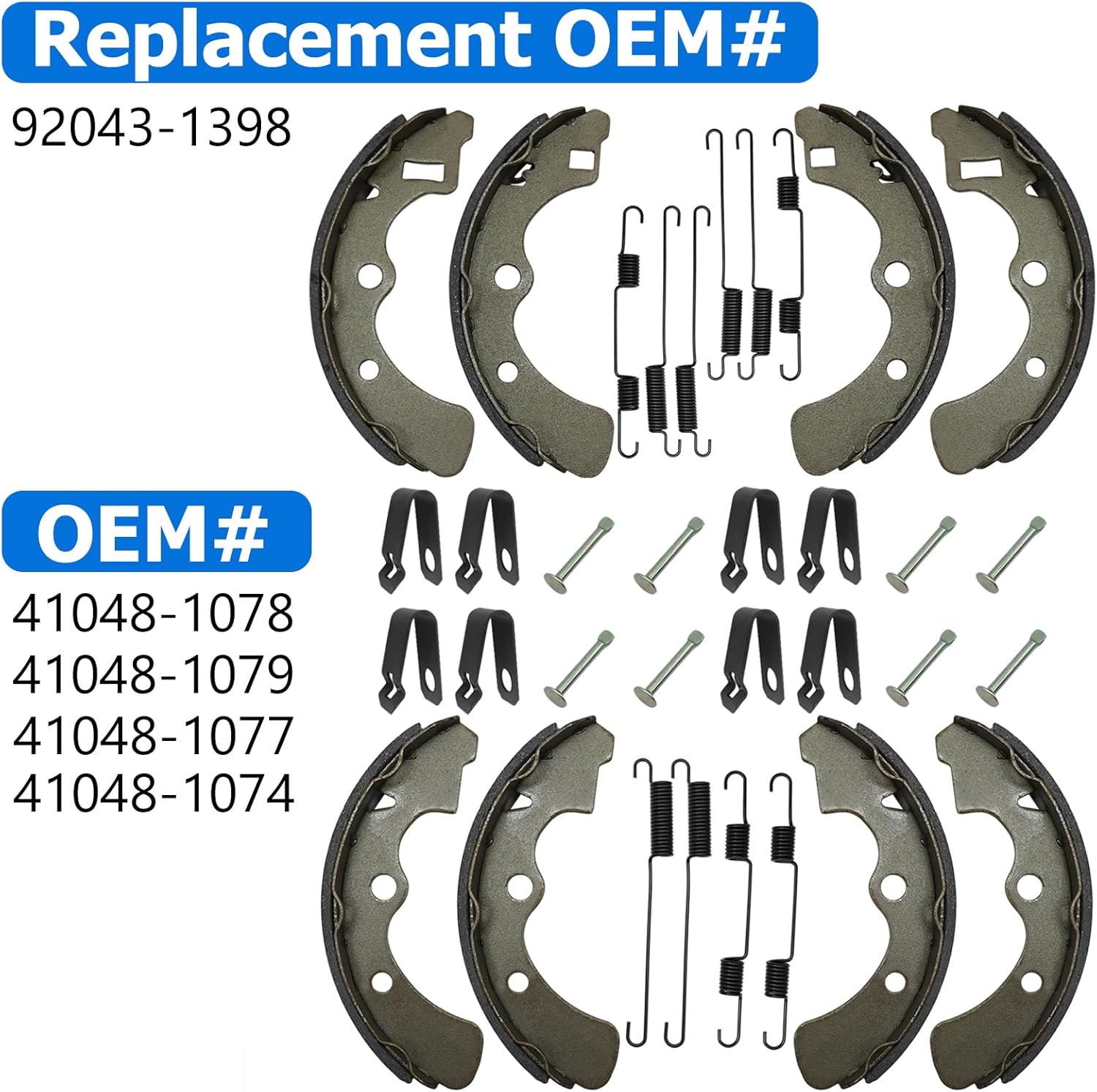 Brake Shoes Front&Rear All for Kawasaki Mule 2510 1000 2520 2500 2030 2020 2010 Diesel KAF450 KAF540 KAF620 KAF950 1988-2000