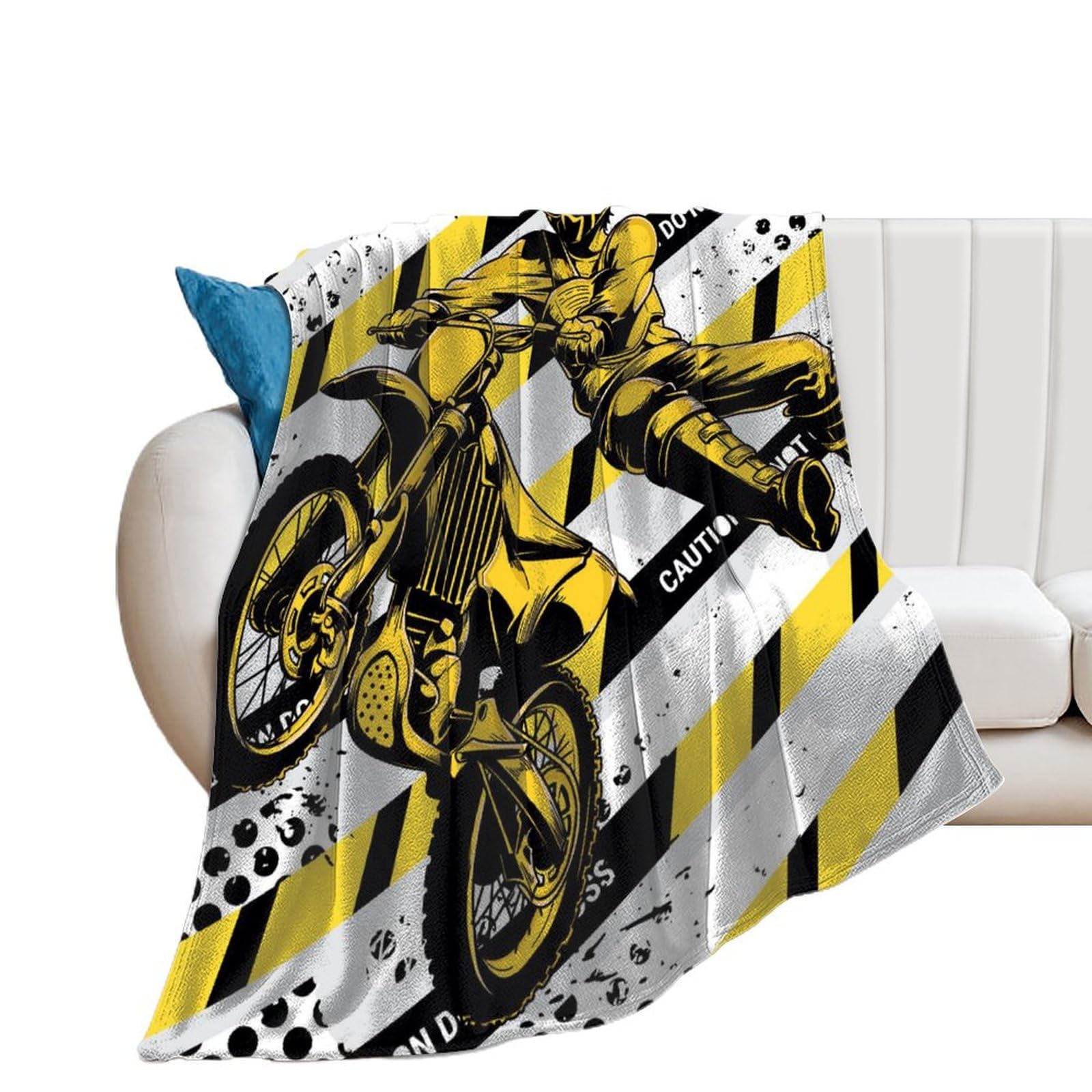 Couverture motocross en flanelle douce pour vos soirées cinéma