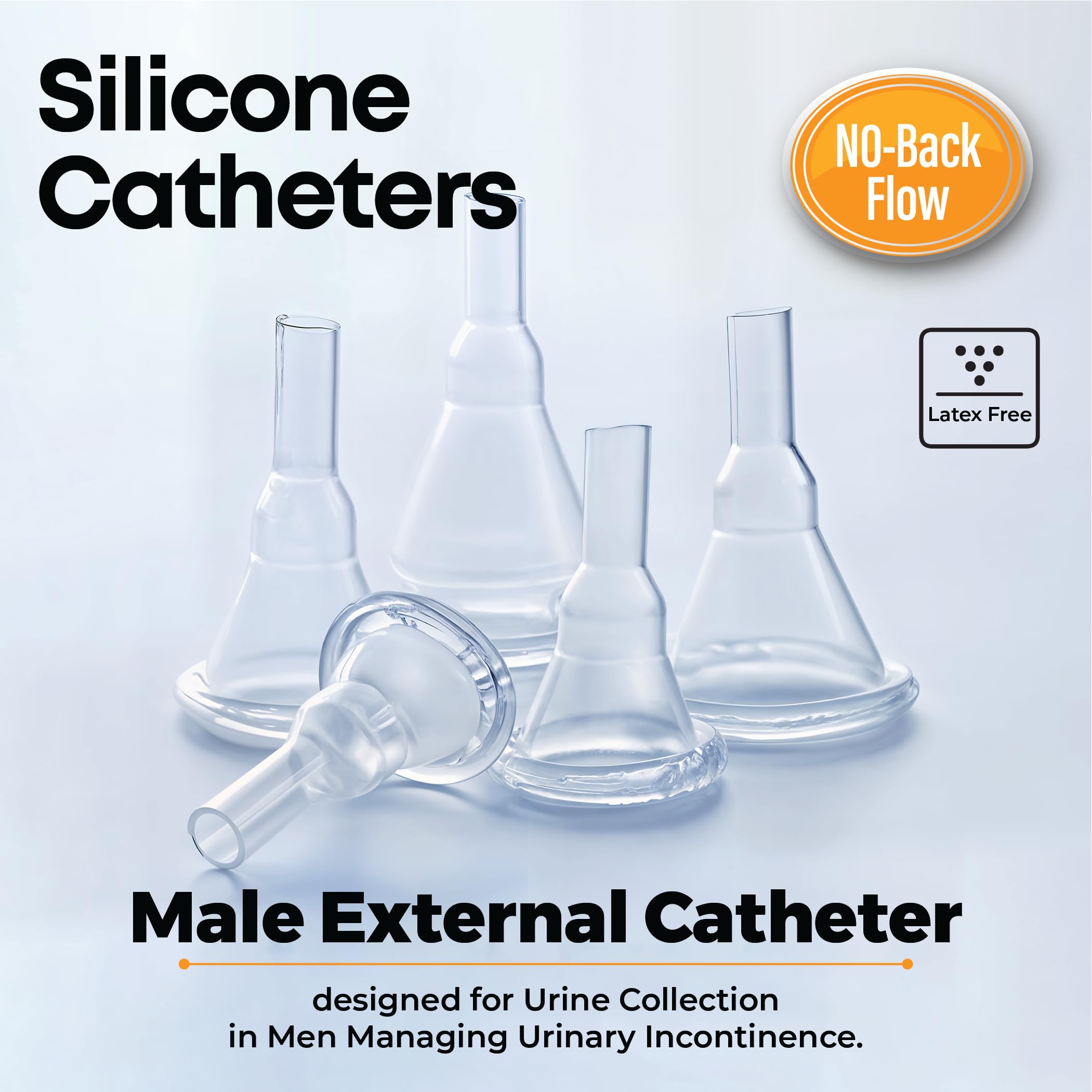 10 Pack 29mm External Condom Catheters for Men Day or Night-Breathable 100%Silicone, Latex Free, Transparent, Moisture Wicking Self Sealing Adhesive, with CathyShack Travel/Storage Bag & Instructions