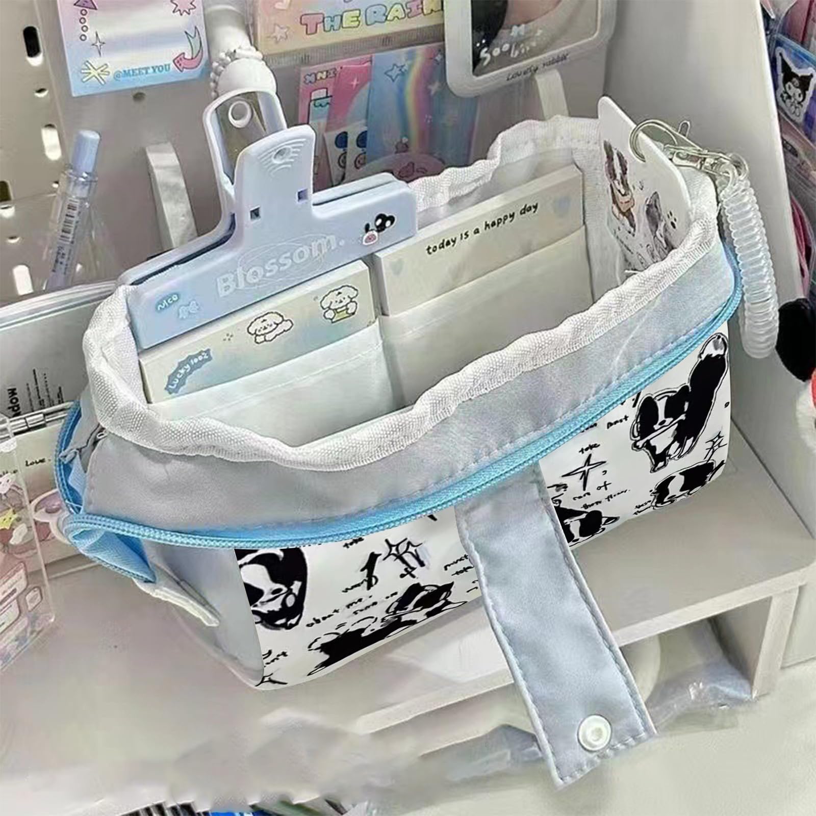 FOSDICK Large Capacity Pencil Case, Cute Pencil Cases with Puppy Print, Single Layer Pencilcase - Image 3