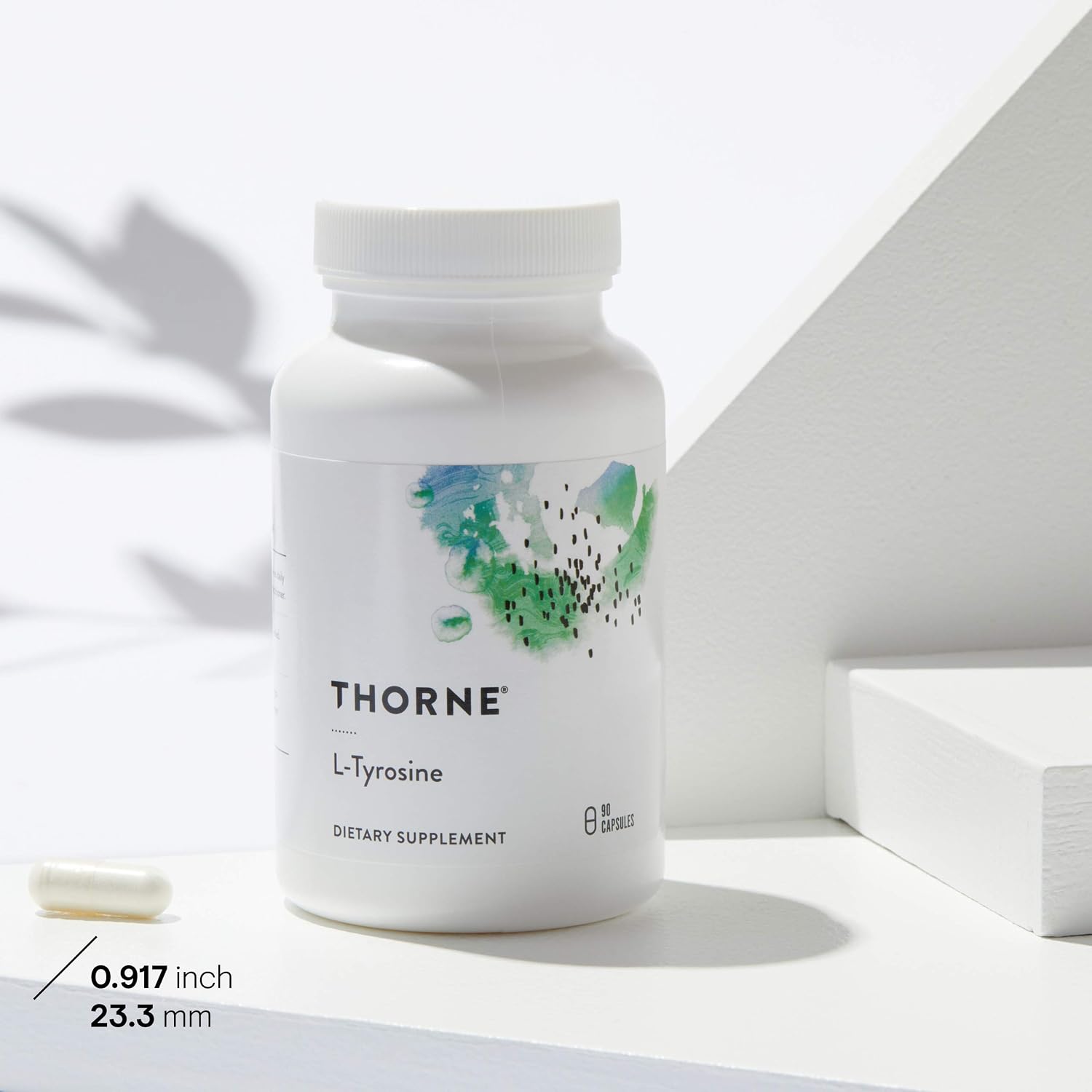 Thorne L-Tyrosine - Amino Acid Supplement to Support Production of Dopamine and Norepinephrine - 90 Capsules