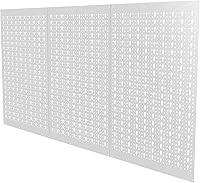 Vista 9 de TORACK 3 piezas de paneles de tablero de clavijas de metal para almacenamiento de herramientas de garaje, tablero de clavijas para banco de trabajo