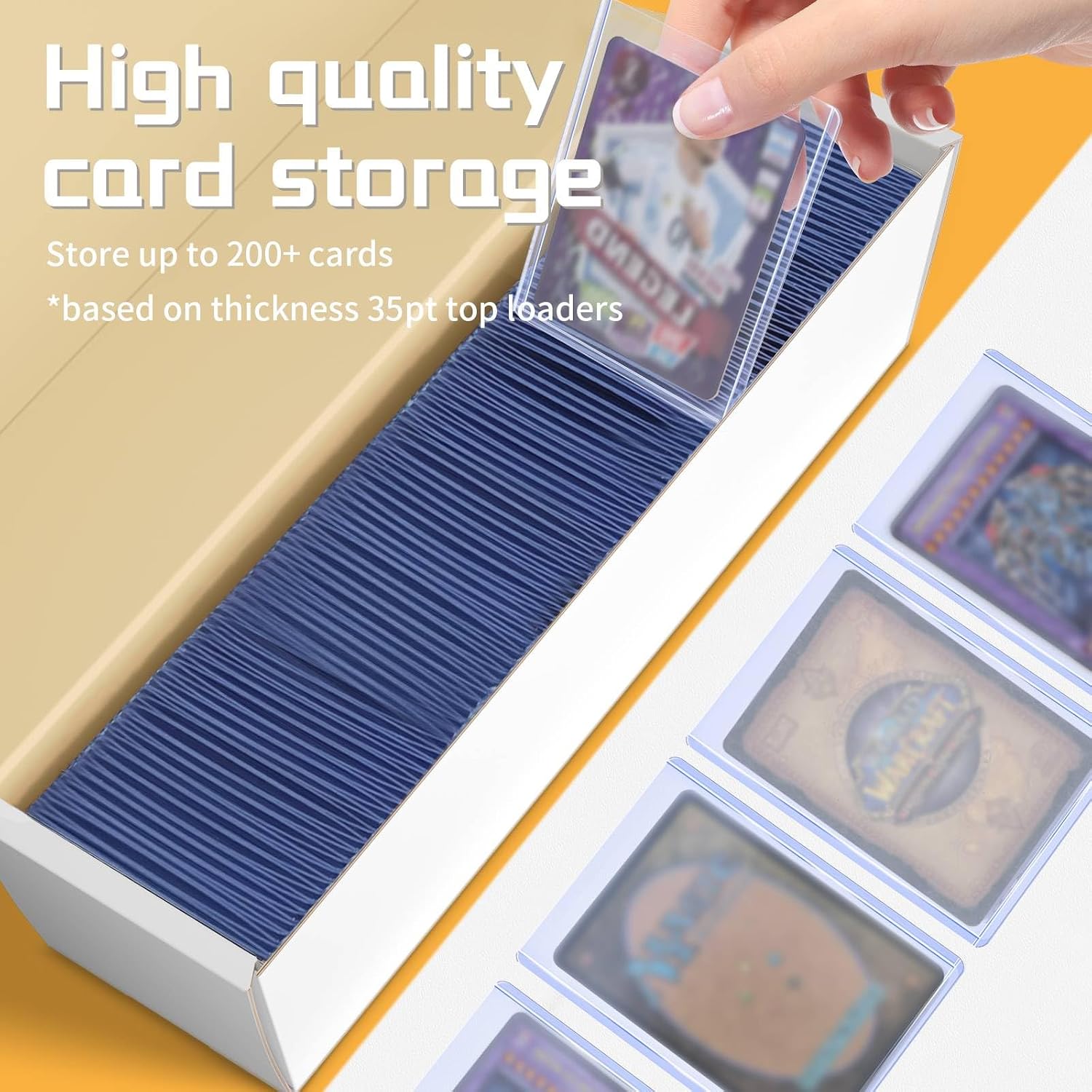 Trading Card Storage Box for Toploader,Baseball Card Storage Box, 6 Pack Toploader Storage Box Holds 1200 Top loaders, Fits Sports, Football, Basketball and Trading Cards