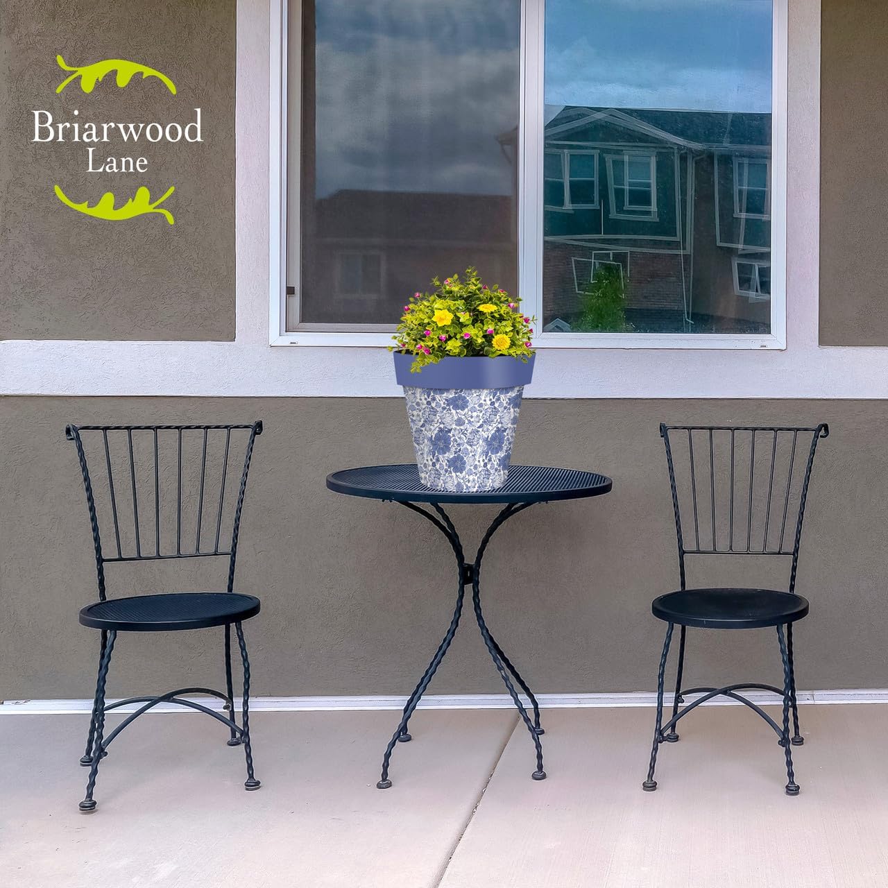 Briarwood Lane Blue and White Floral Planter