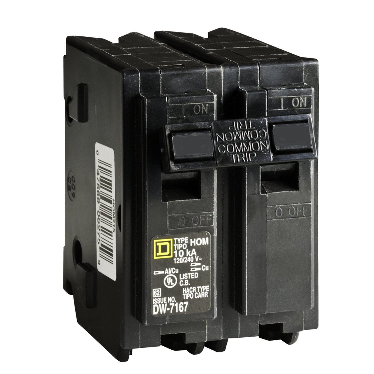 Square D Circuit Breaker, 45 Amp, 2-Pole, HOM245