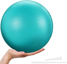 Pure Health 23cm / 9 Inch Soft Pilates Exercise Gym Ball – Perfect for Yoga Exercise Physiotherapy Core Training strength, balance & stability Inflatable Straw for Easy Inflation