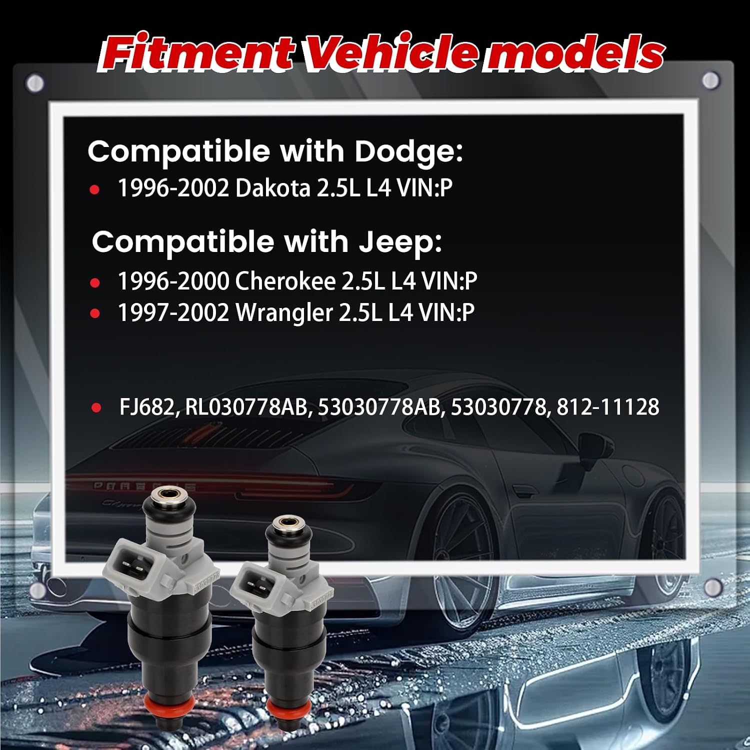 6-Pack Fuel Injectors Set | Compatible with Jeep Grand Cherokee TJ Wrangler 1996 1997 1998 4.0L L6 VIN:S| Replaces FJ682 RL030778AB 53030778AB